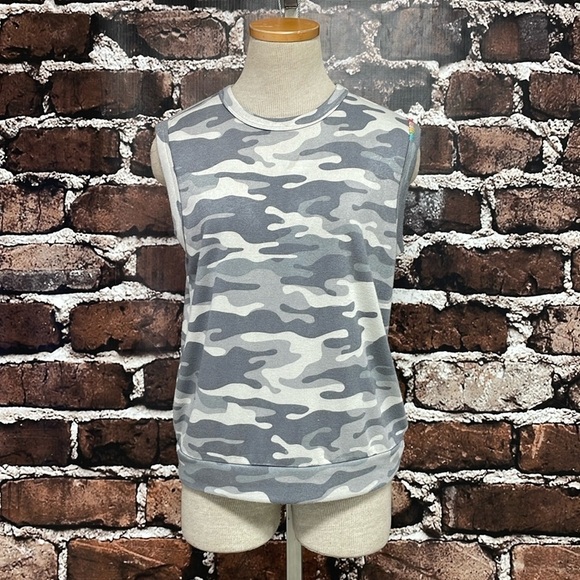 PJ Salvage Pajama Tank Womens Medium Moon Grey NWT Camo Cool Sleeveless Top - Picture 5 of 14